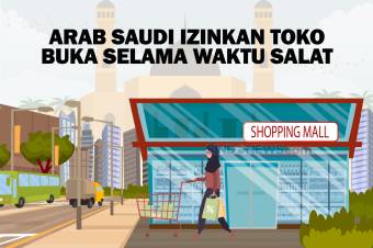 Arab Saudi Izinkan Toko-toko Buka selama Waktu Salat