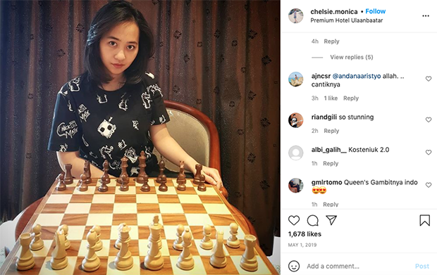 Akun Instagram Diserbu Penggemar, Chelsie Monica Ajak Masyarakat Cintai Olahraga Catur