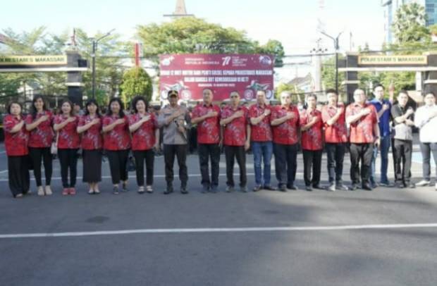 12 Sepeda Motor Dihibahkan PSMTI untuk Polrestabes Makassar