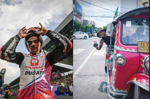 Pembalap MotoGP Jorge Martin Menikmati Sensasi Naik Tuk Tuk di Negeri Gajah Putih
