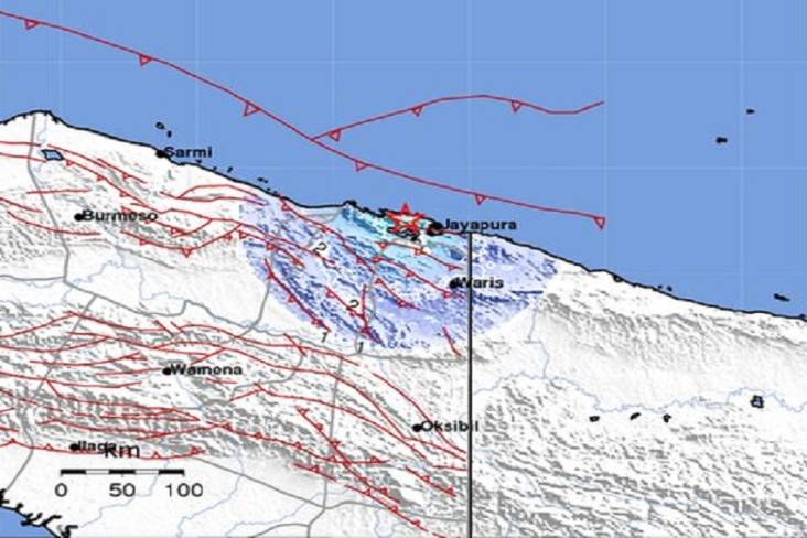 Senin Dini Hari Gempa Bumi Berpusat di Daratan Getarkan Kota Jayapura