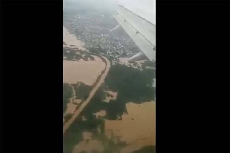 Penampakan Banjir Kota Makassar Dipantau dari Udara