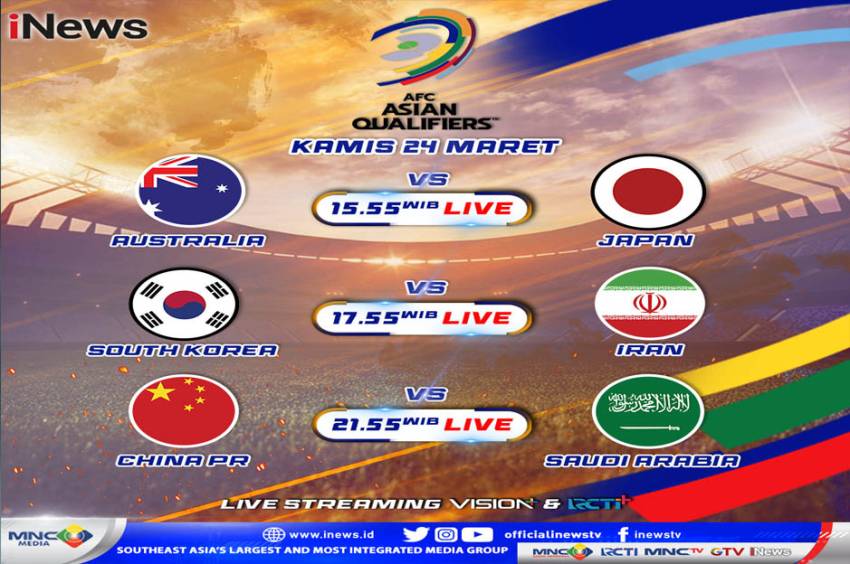 Dunia asia zona 2022 piala kualifikasi score live LINK Live