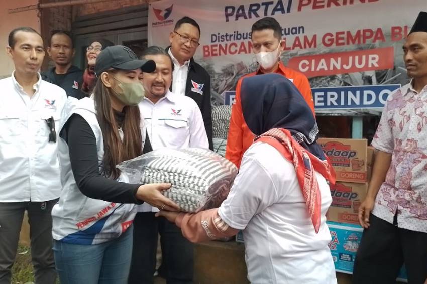 Ringankan Beban, Partai Perindo Salurkan Bantuan Gempa Cianjur