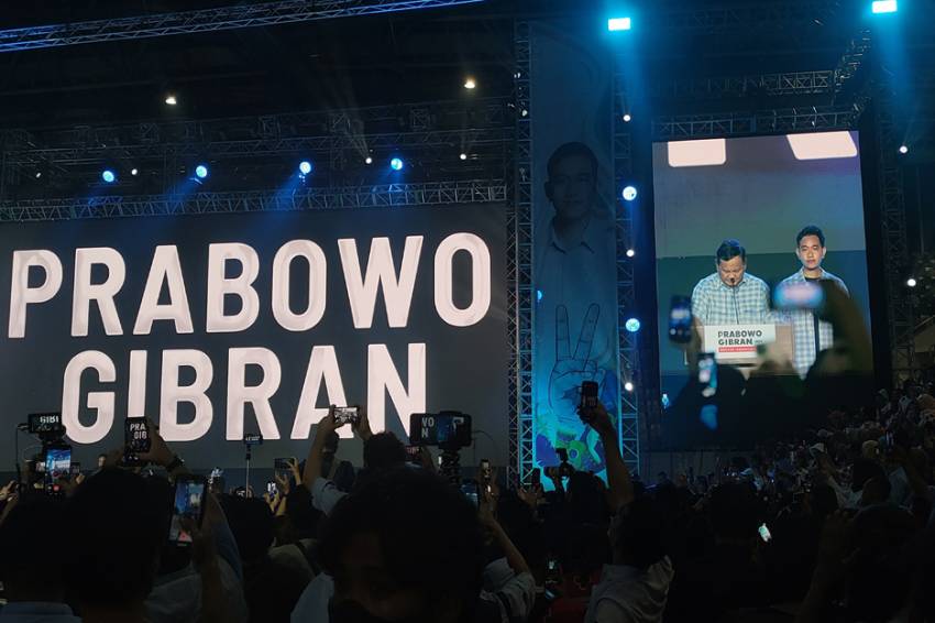 Prabowo Pidato di Istora, Sebut Jokowi Berjasa