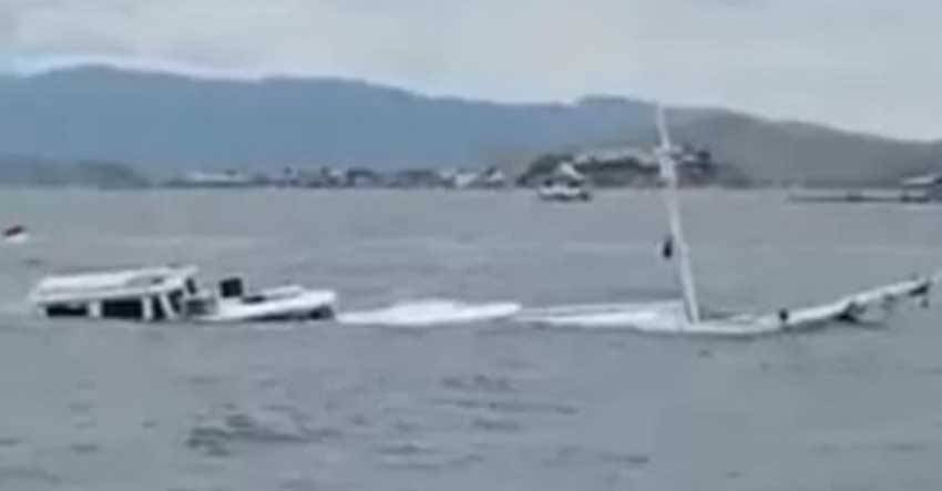 Diterpa Gelombang, Kapal Turis AS Tenggelam di Perairan Kanawa Labuan Bajo