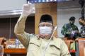 Kenakan Masker dan Face Shield, Menhan Prabowo Hadiri Raker dengan Komisi I DPR