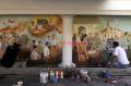 Mural Cerita Perjuangan Hiasi Pagar Museum Tugu Pahlawan