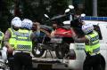 Polisi Amankan Kendaraan Pendemo Tolak Omnibus Law
