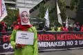 Buruh Semarang Gelar Aksi di Kantor DPRD Jateng, Tolak Permenaker No 2 Tahun 2022 Terkait Pencairan JHT