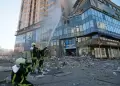 Kian Mencekam, Gedung Apartemen di Kiev Hancur Dihantam Rudal