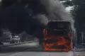 Bus Pariwisata Terbakar di Jalan Solo-Yogyakarta