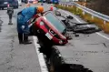 Dahsyatnya Gempa Merobek Jalanan di Anamizu Jepang
