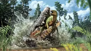 Terungkap, Fosil Buaya Purba dengan Dinosaurus di Dalam Perut