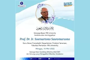 Profesor Soemartono Sosrosoemarsono, Bapak Entomologi Indonesia Tutup Usia