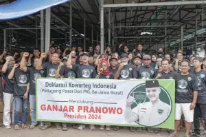Pedagang Pasar, PKL Se-Jabar, dan Kowarteg Indonesia di Bekasi Dukung Ganjar Presiden 2024