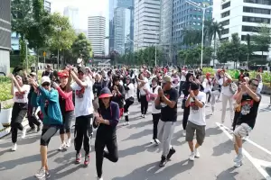 Sahabat Ganjar Lakukan Flashmob Bersama Warga di Tanah Abang