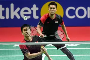 Mantap! Hendra/Ahsan Ganyang Jago Malaysia Aaron/Soh di BWF World Tour Finals 2022