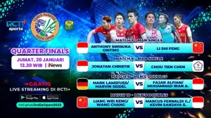 Link Live Streaming Perempat Final India Open, Jumat (20/1/2023): Gratis di RCTI Plus!