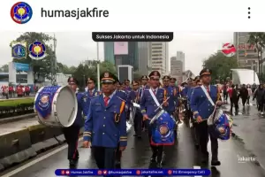 Korps Musik Damkar DKI Ramaikan Parade Kick Off Keketuaan ASEAN 2023 di CFD