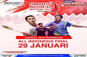 LIVE di iNews dan MNCTV Indonesia Masters 2023, Jadilah Saksi Sejarah! All Indonesian Final, Jojo vs Chico dan Leo/Daniel