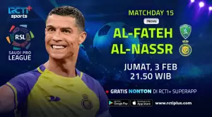 Live Streaming Gratis di RCTI+! Duel Al-Fateh vs Al-Nassr: Menanti Gol Cristiano Ronaldo