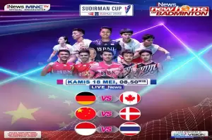 LIVE di iNews, Duel Hebat untuk Mengunci Gelar Juara Grup Final Sudirman Cup 2023, China vs Denmark dan Jerman vs Kanada, Hari Ini