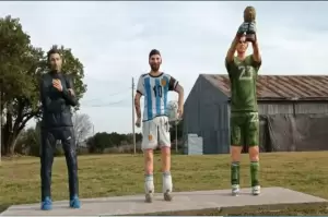 Patung Lionel Messi Viral Gara-gara Wajahnya yang Terlihat Lucu