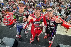 Hasil MotoGP Indonesia 2023: Francesco Bagnaia Juara, Jorge Martin dan Marc Marquez Nyungsep
